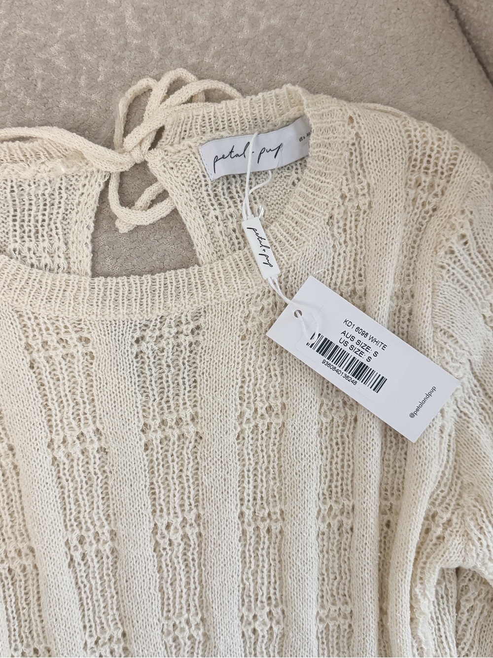 Petal & Pup Cream Knit Colter Long Sleeve Maxi Dress NWT sz Small - Picture 8 of 10